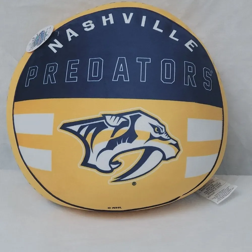 Pegasus Sports NHL Nashville Predators Round Plush Polyfill Squish Pillow New